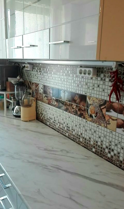 3D PVC panel κουζινας καφες 4508