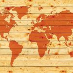 φωτοταπετσαρια παγκοσμιος χαρτης σε ξυλο 1971