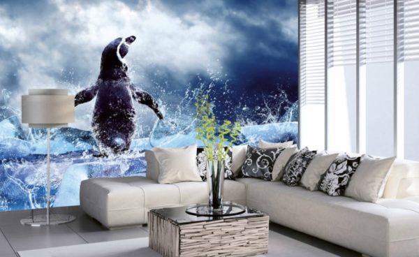 φωτοταπετσαρια τοιχου πιγκουινος MS0219