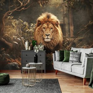 15022 φωτοταπετσαρια τοιχου λιονταρι